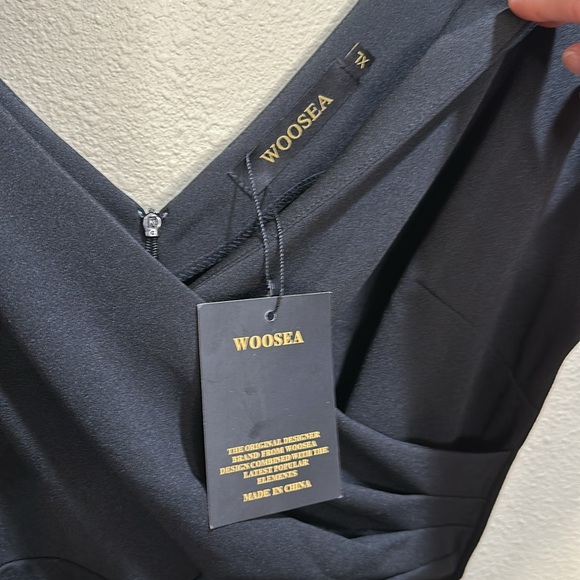 NEW WOOSEA XL Sleeveless V Neck Split Evening Cocktail Long Dress - Picture 5 of 11